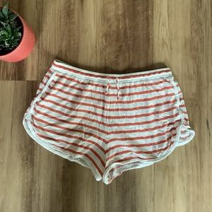 Everlane pajama shorts striped orange and white size Medium like new